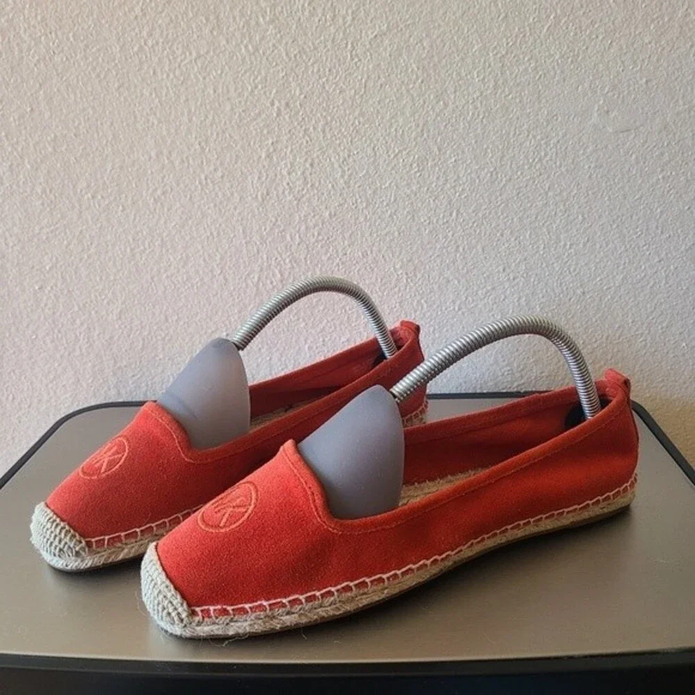 Michael Kors espadrilles suede red orange size 8
